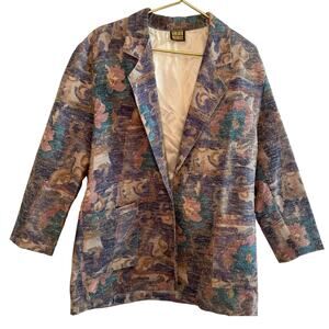 Vintage Blazer Floral Pockets Large